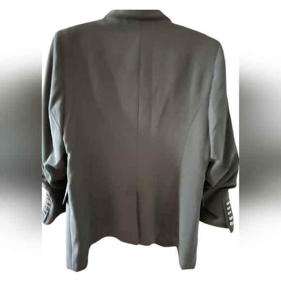 Rachel Zoe Women's Open Blazer Double Breasted,Black,Ruched Sleeves Size Medium - Picture 7 of 8